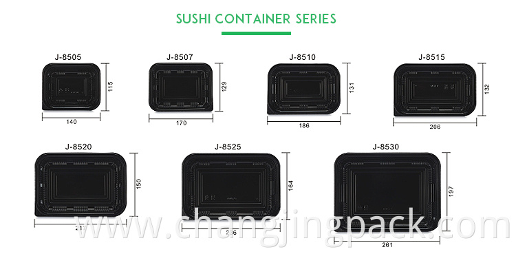 Our sushi trays are a perfect size to put your rolls, our lid and container protect your sushi rolls from crushing and make it easy to package in your favorite to go delivery back. Clear lid make it perfect for showing off your specialty rolls.